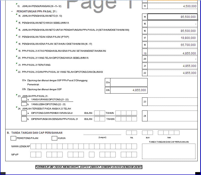 Gratis Formulir 1721 A1 Excel Terbaru 2014 - truerfiles